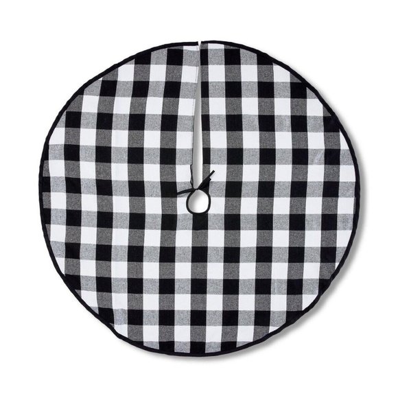 Black and White Buffalo Plaid Christmas Tree Skirt 48 in by Holiday Time‎ 48” - Picture 5 of 5